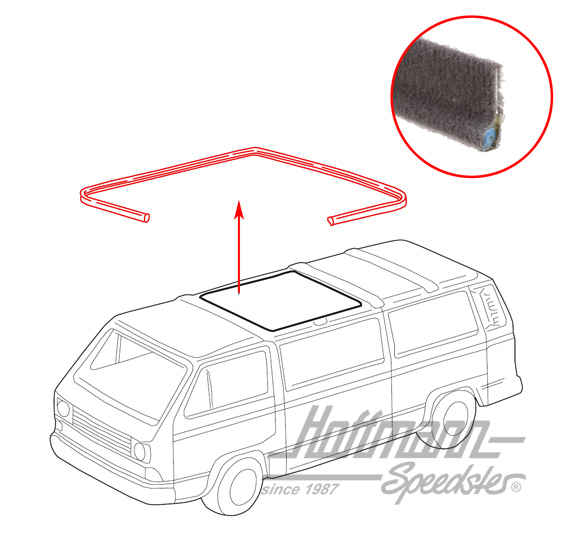 Joint de toit coulissant, Bus T2/T3 | 253 877 223 | 090-6250