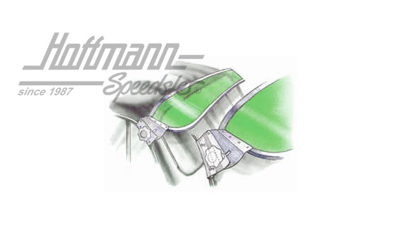 Visière, Karmann Ghia Coupé, verte | 0486-142 | 060-7001