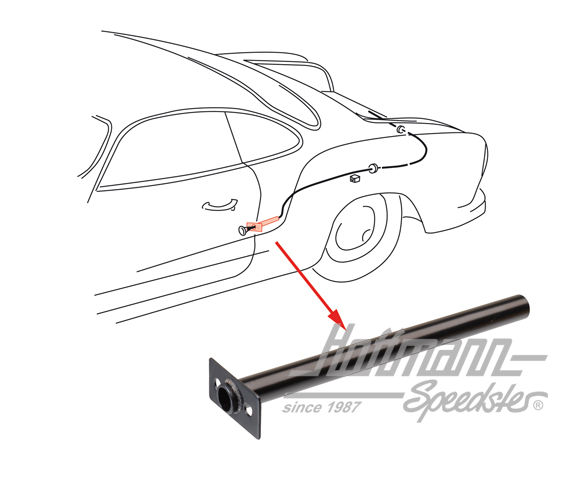 Tube, tirette de capot, arrière, 66-74 | 141 827 549 | 066-1300-03