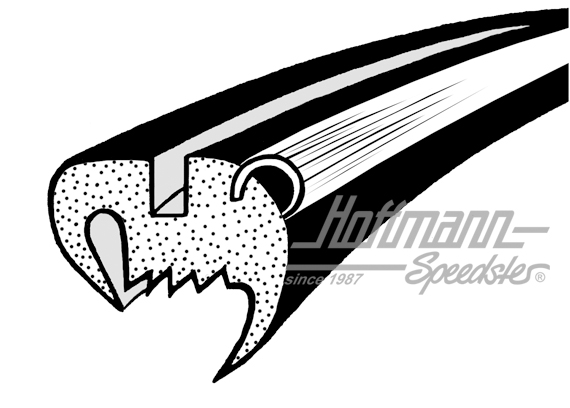 Joint de pare-brise, avec rainure pour moulure en alu anodizé, 8.64-, sans 1303 |  | 020-5528