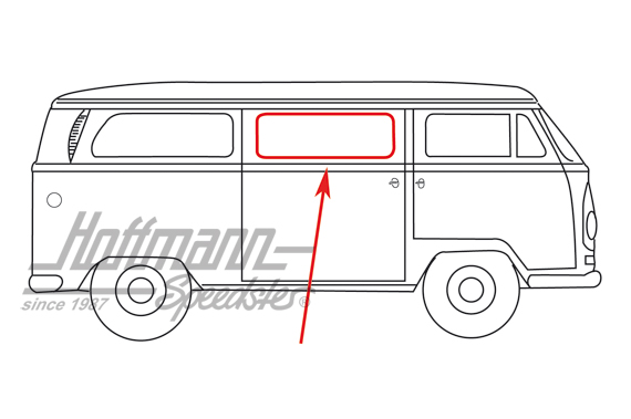 Joint de vitre latérale, au milieu, avec rainure | 241 845 321 B | 090-6111-10