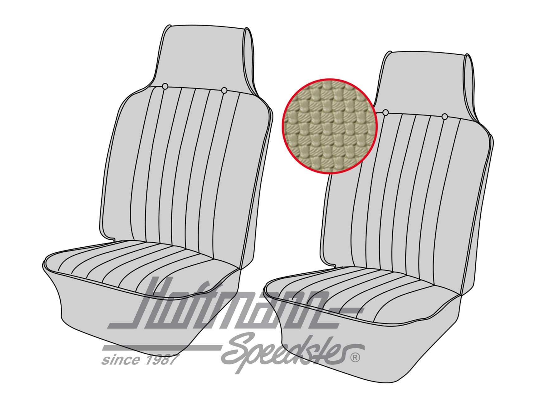 Housses de sièges, avant, Type 3, 8.68-7.69, beige | 43-3003-04 | 069-9606-04