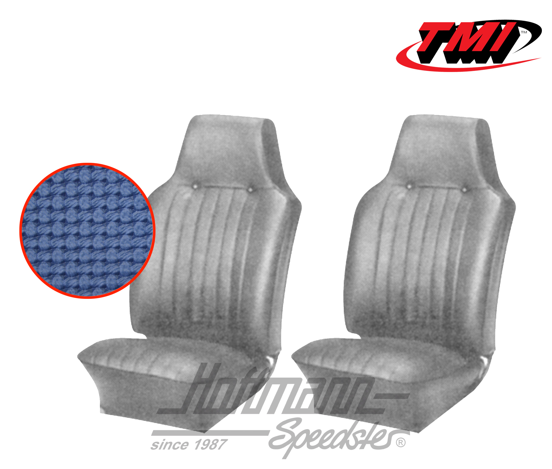 Housses de sièges, Karmann Ghia, 67-68, bleues | 43-1505-08 | 066-0071-20