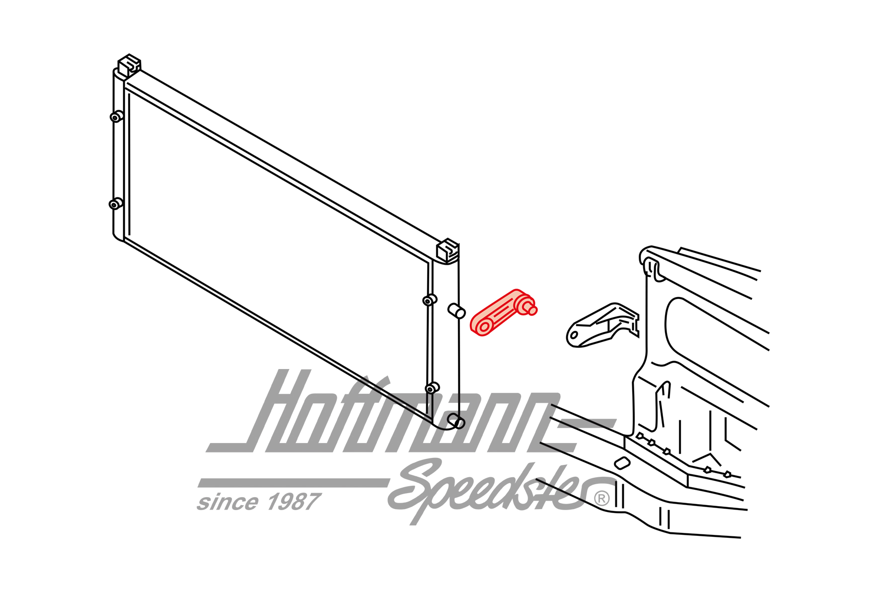 Pièce intermédiaire, cadre support/radiateur, Bus T4                                                
