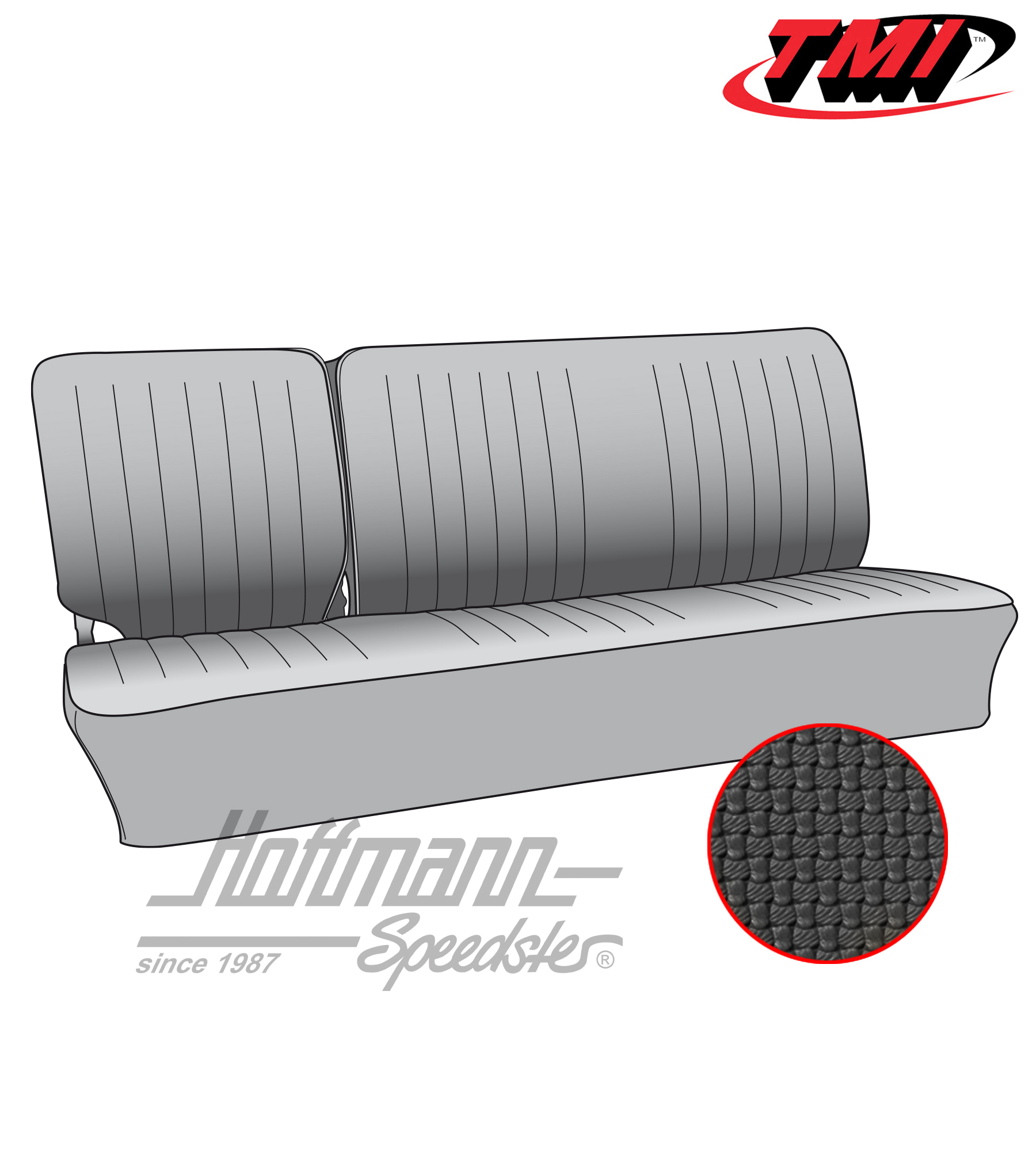 Housses de sièges, banquette centrale 1/3, 67-73, noires | 43-2129-01 | 098-0653-10
