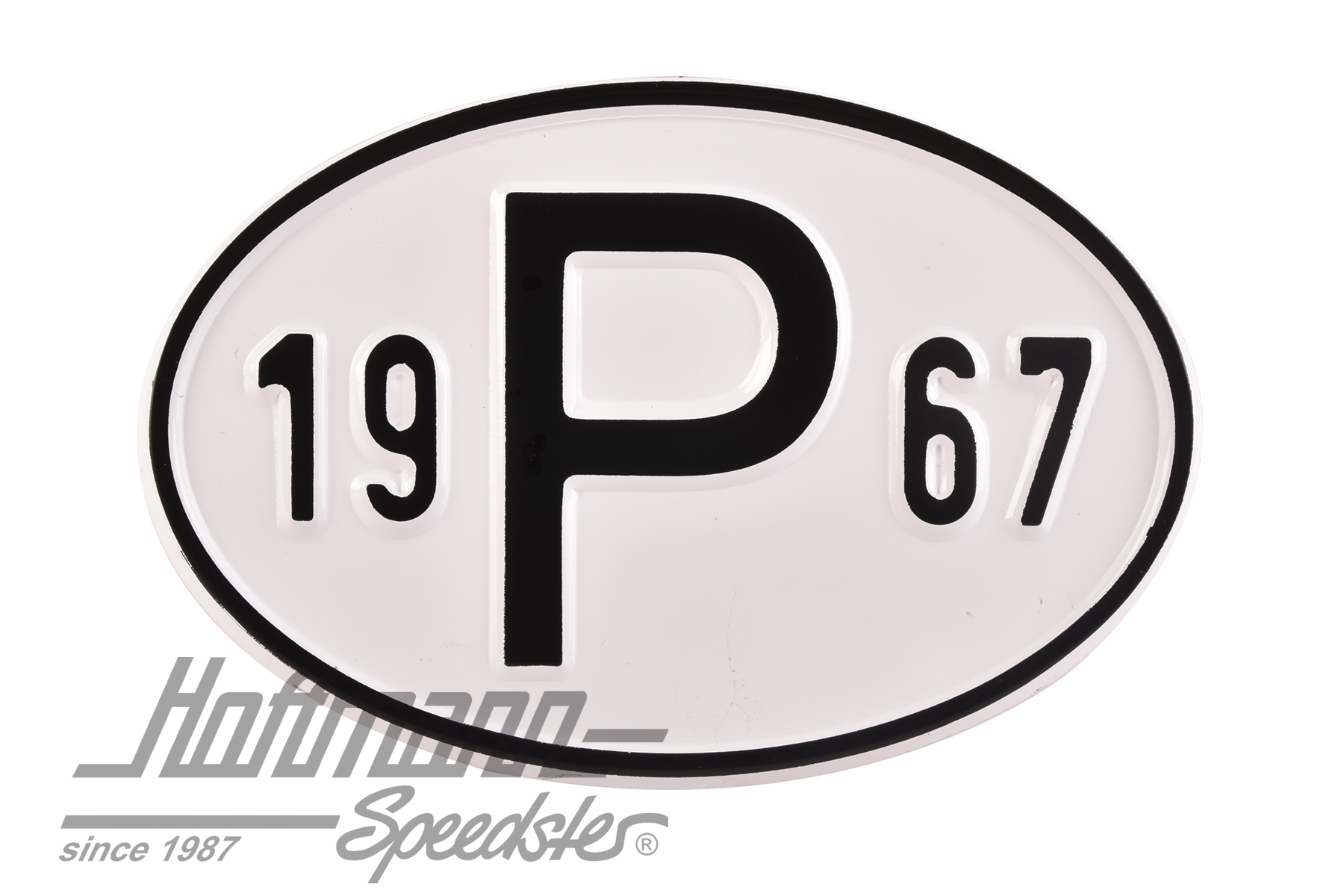 Plaque de nationalité "P", alu, avec année "1967" |  | 020-2405-67