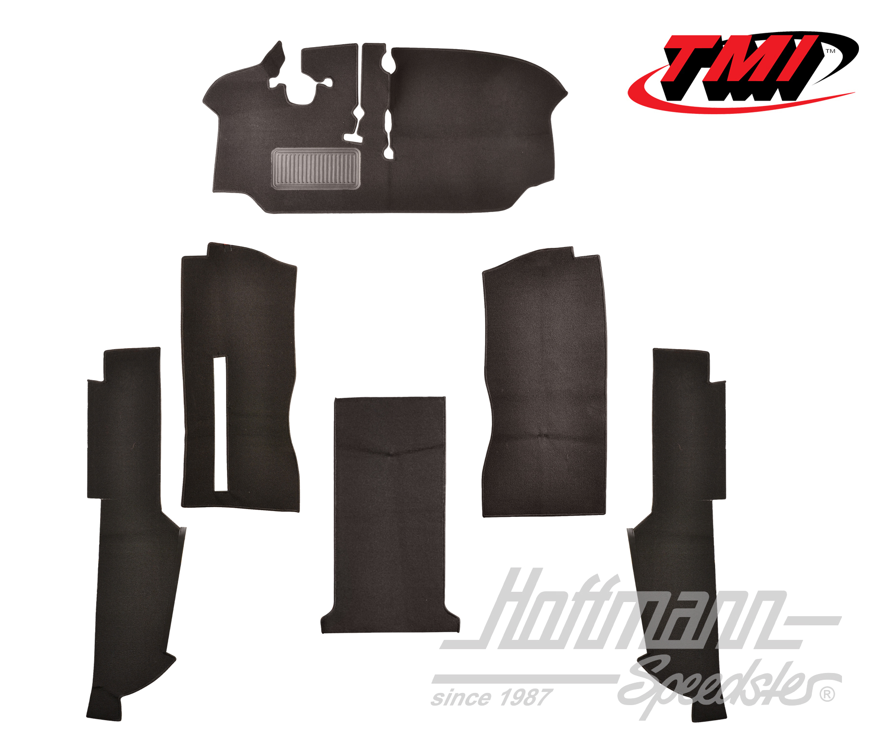 Kit moquettes, cabine, Bus T2, 8.72-, noir | 34-F2126-301 | 098-0038