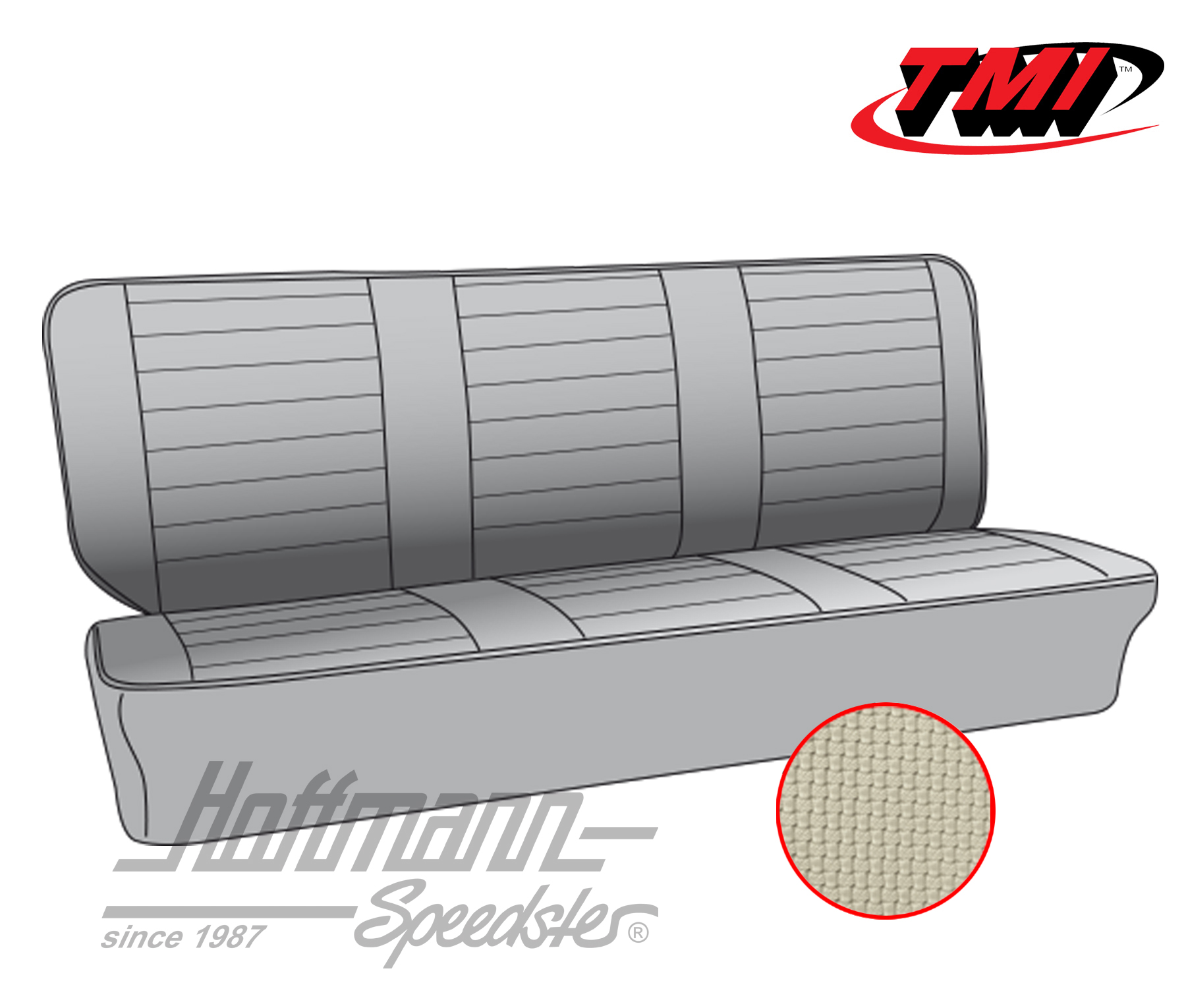 Housses de sièges, banquette AR, 73-79, blanc cassé | 43-2124-05 | 098-0675-50
