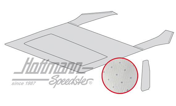 Ciel de toit, 911, avec toit ouvrant, perforé, blanc                                                