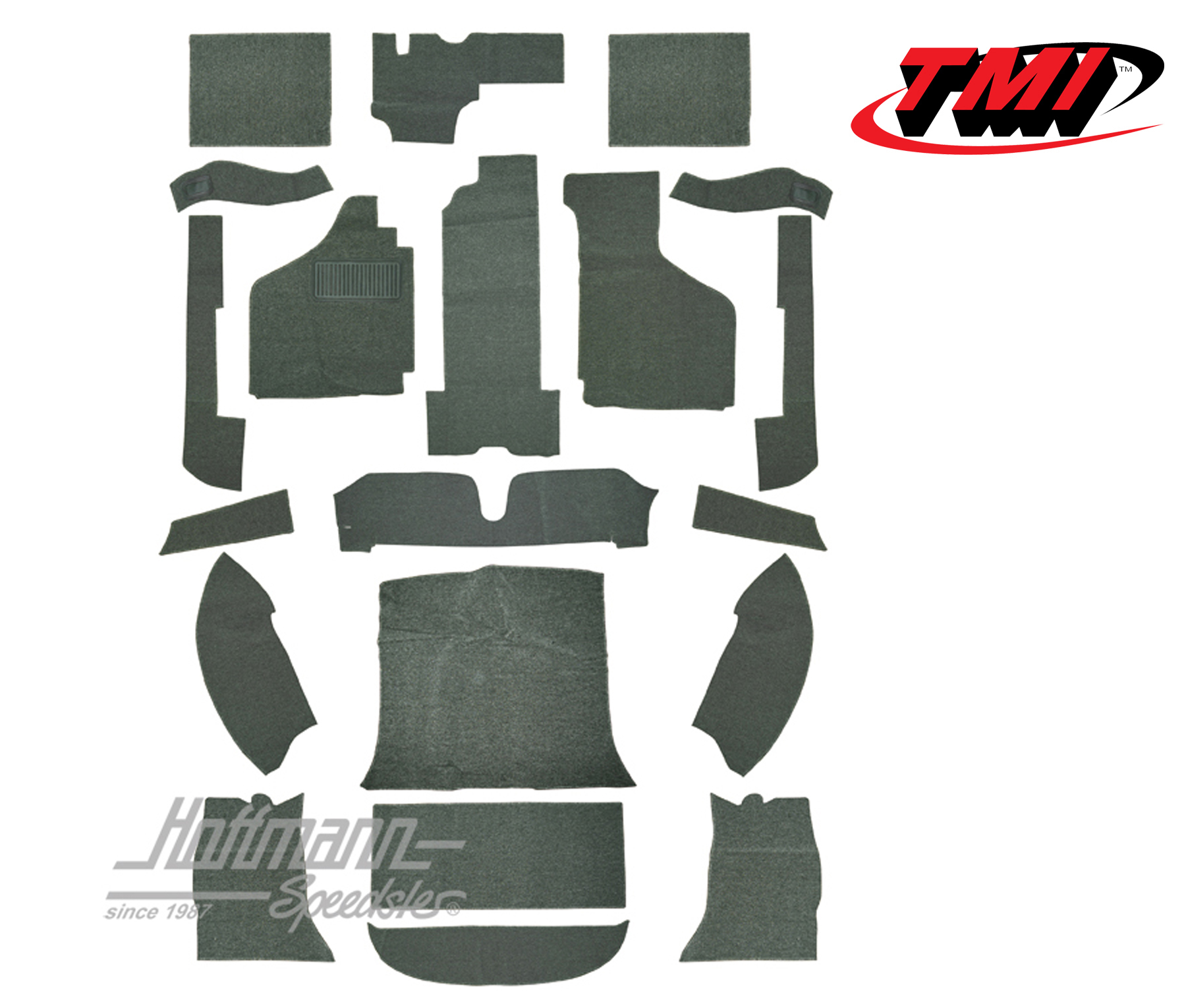 Kit moquettes, Karmann Ghia Coupé, -7.68, gris | 34-F1522-407 | 066-0040-20