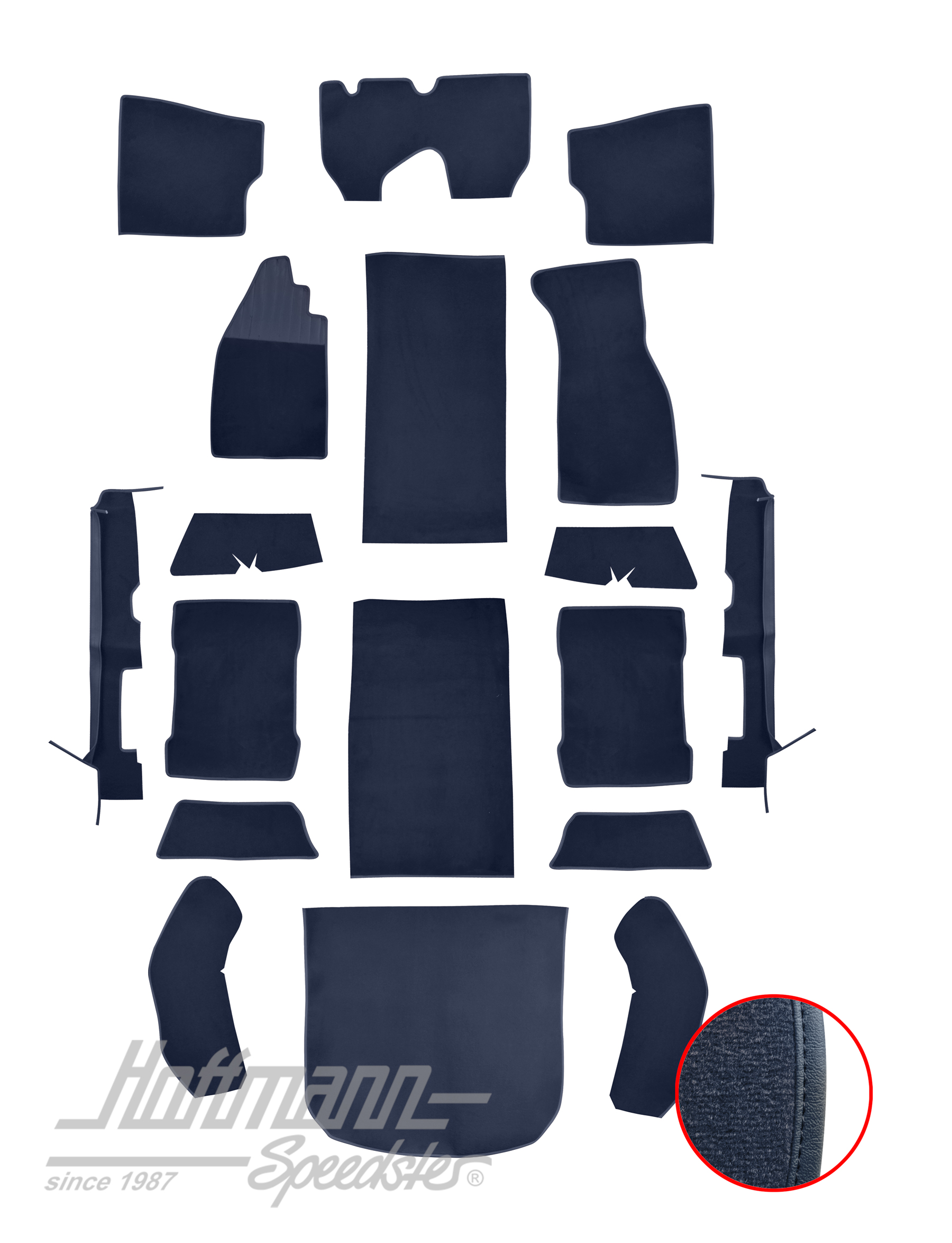 Kit moquettes, Cox Berline, 8.72-, bleu |  | 026-5824