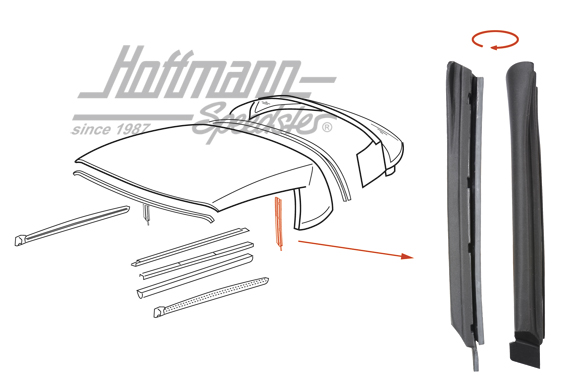 Joint, cadre de toit, colonne-B, 86-84, gauche                                                      