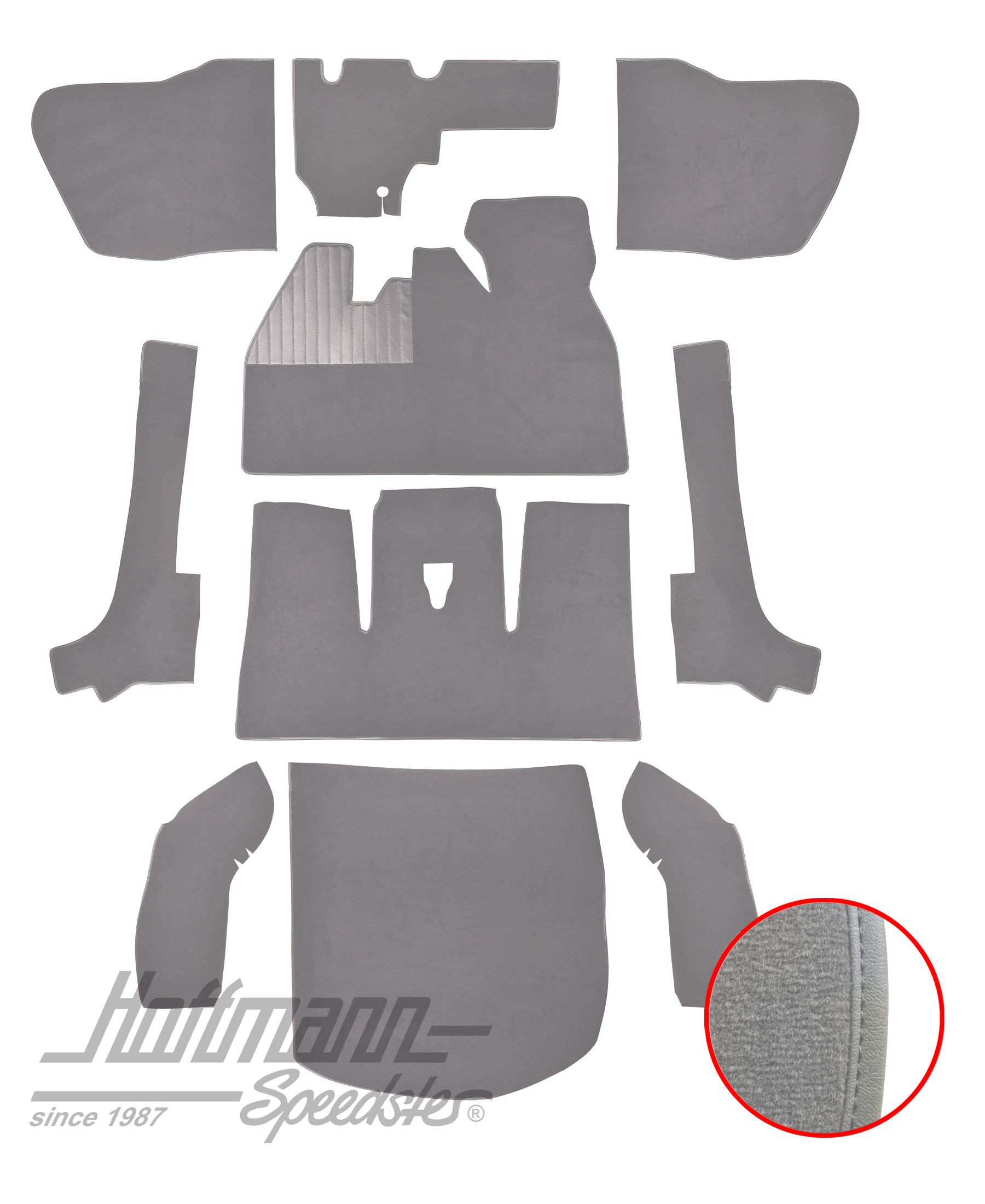 Kit moquettes, Cox Cabriolet, 8.66-7.70, gris |  | 026-5923