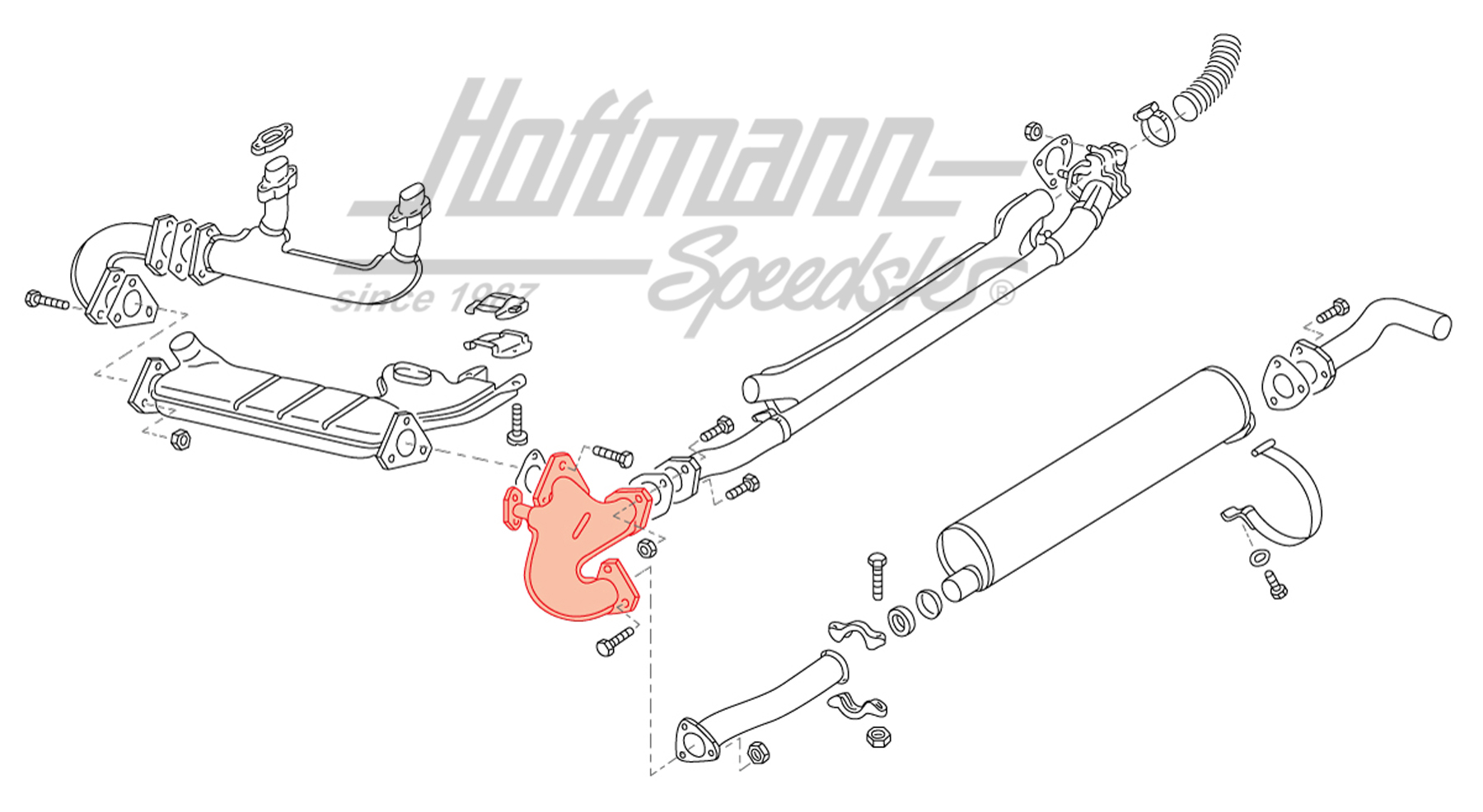 Collecteur d'échappement, Bus T2, 2.0, USA                                                          