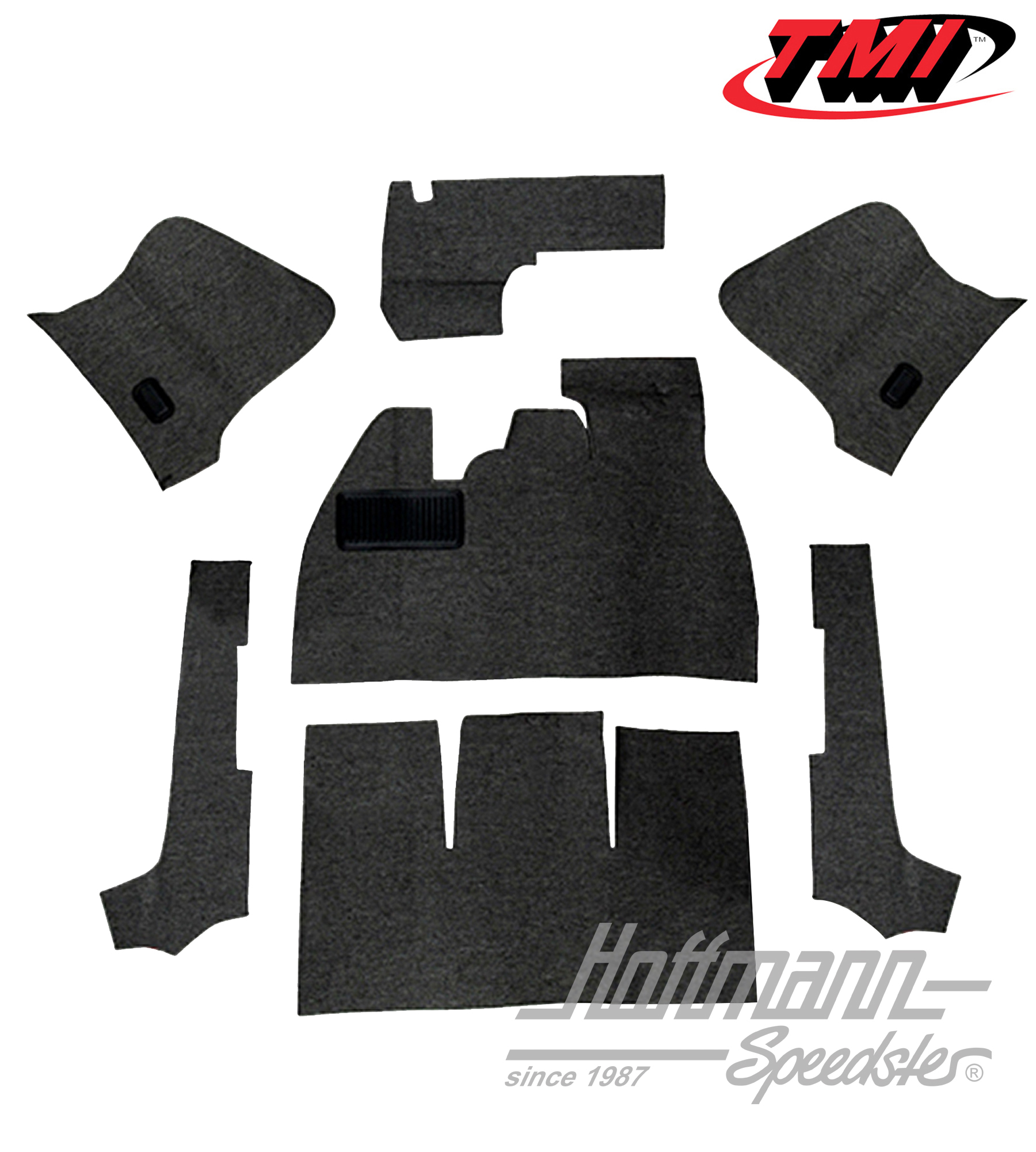Kit moquettes, Cabriolet, noir, 8.55-7.68 | 34-F1318-301 | 020-5312
