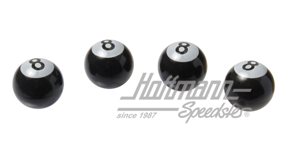 Chapeaux de valves, boule de billard 8 | 408-1 | 200-7504-10