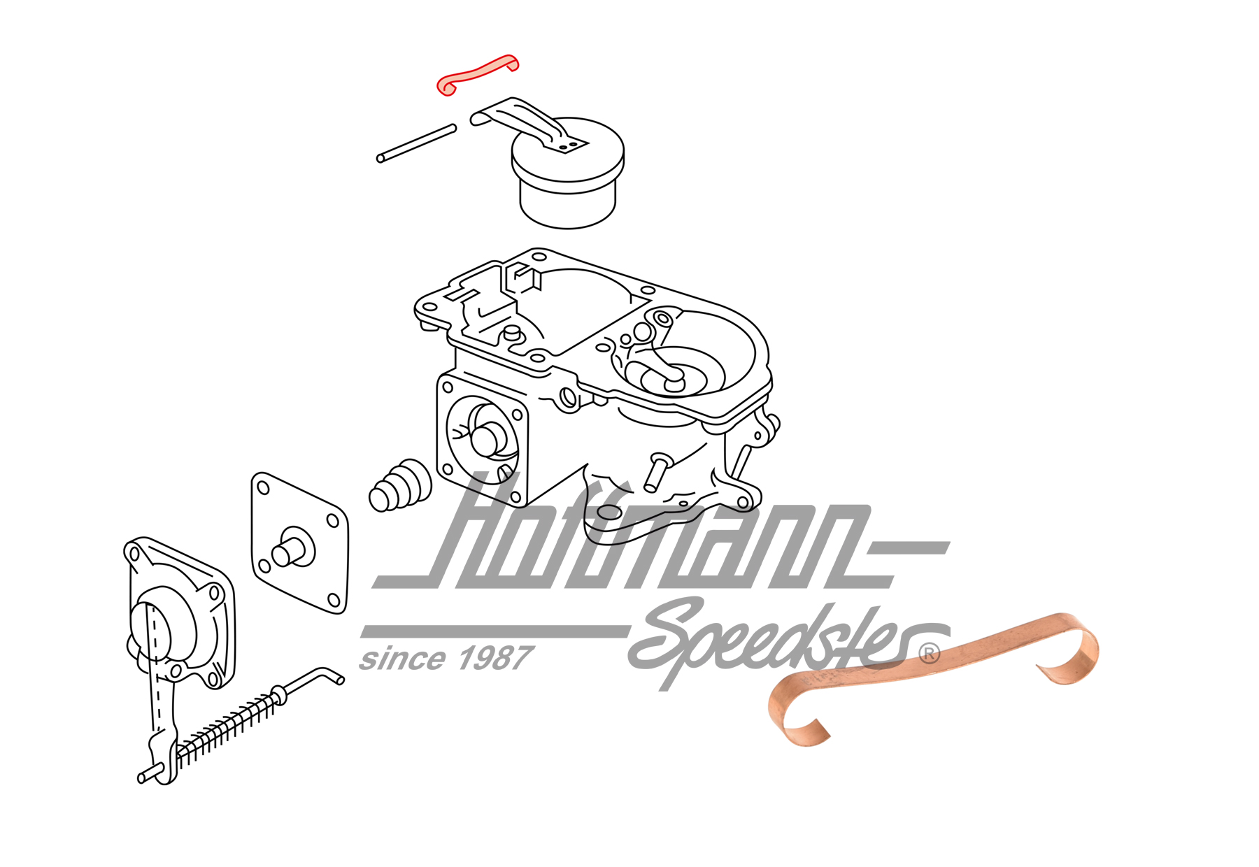 Rondelle d'arrêt, flotteur de carburateur, 32/34PDSIT
 | 341 129 397 | 092-2100-54