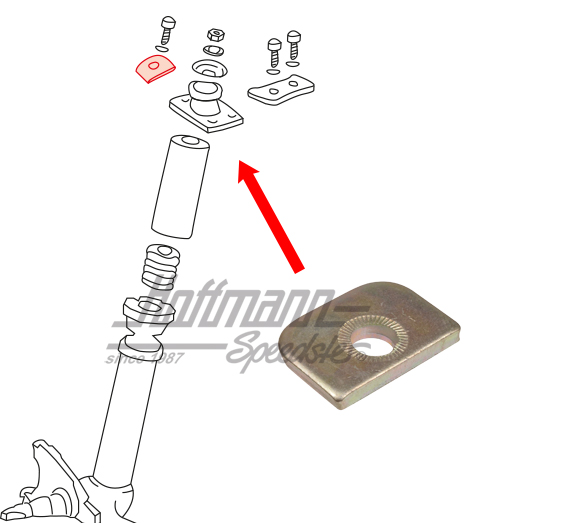 Plaque, bague de support, en haut, 911, 1-trou                                                      