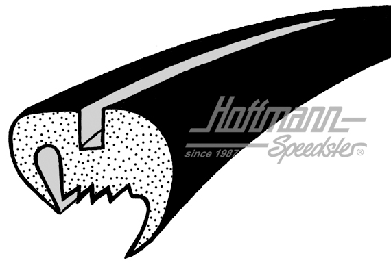 Joint de pare-brise, Cabriolet, 8.64-7.72 | 151 845 121 B | 020-4830