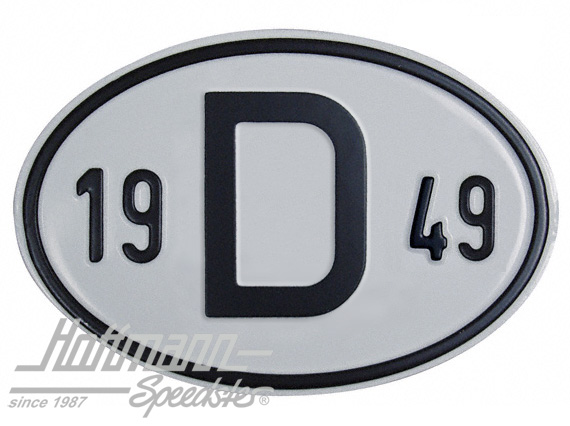 Plaque de nationalité "D", alu, avec année "1949" |  | 020-2396-49
