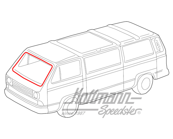 Joint de pare-brise, Bus T3, sans rainure | 251 845 121 | 350-5005