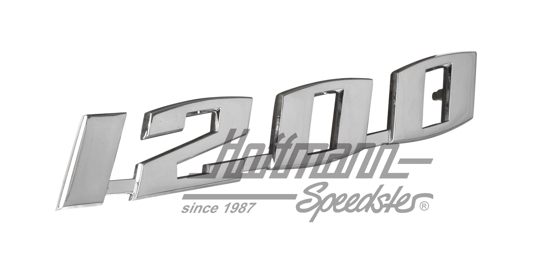 Sigle "1200", 15.5 x 2.5 cm, chromé                                                                 