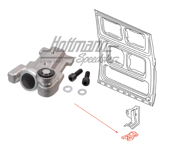 Guidage de galet, porte coulissante, en bas, gauche | 252 843 405 A | 360-4015-41