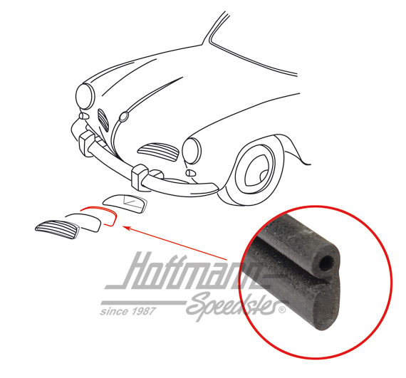 Joint, grille d'aeration, avant, 59-74 | 141 853 657 A | 060-0057