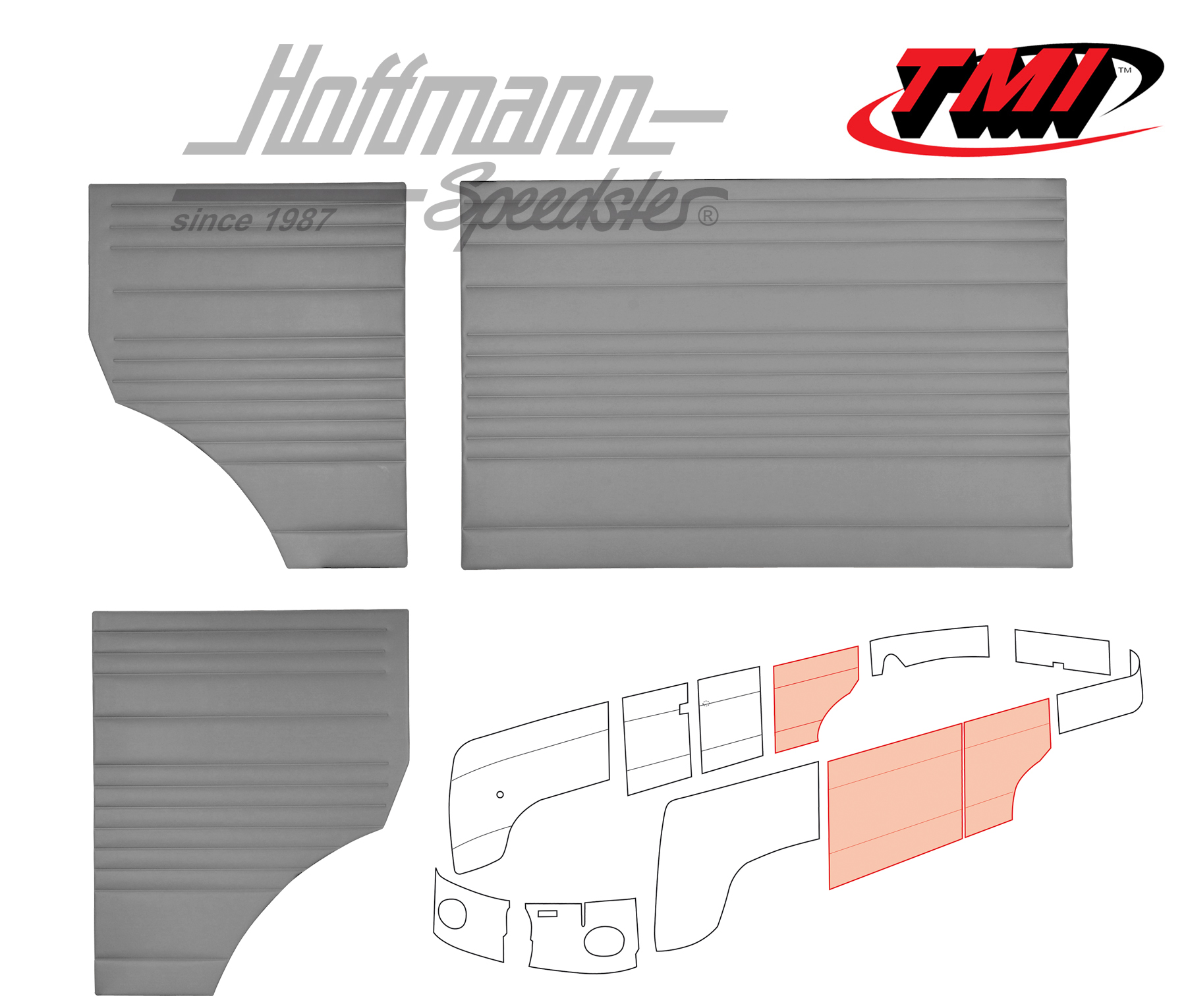 Panneaux latéraux, au milieu, 55-62, gris | 10-2112-16 | 098-0576-03