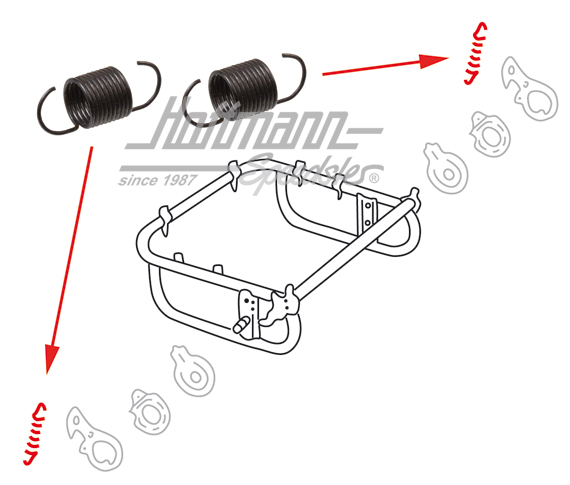 Ressort, verrouillage de siège, 68-70 | 113 881 275 B | 055-7094-22