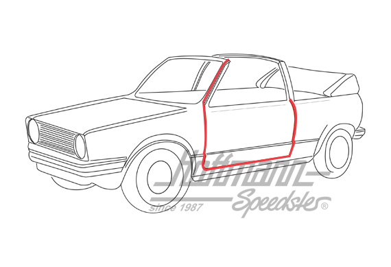 Joint de porte, Golf 1 Cabriolet, 8.83-7.93, gauche                                                 